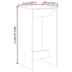 Vidaxl Barový stůl old wood 51 x 50 x 103,5 cm kompozitní dřevo