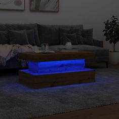 Vidaxl Konferenční stolek s LED osvětlením dub artisan 90 x 50 x 40 cm