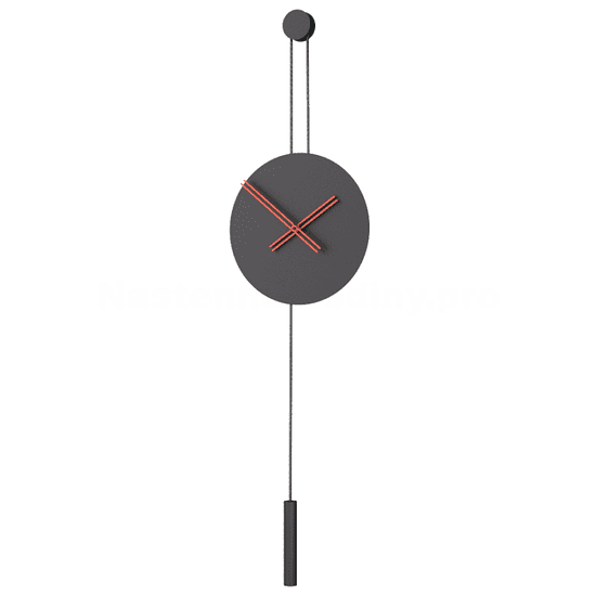 Mclock Designové nástěnné hodiny SER45008 Serenity black-red 90cm