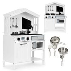 EcoToys Dřevěná kuchyně pro děti Cheerful kitchen bílá