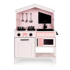 EcoToys Dřevěná kuchyně pro děti Cheerful kitchen růžová