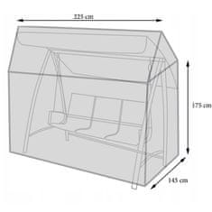 Dekorstyle Ochranný obal na zahradní houpačku ZAV 225x145x175 cm černý/zelený