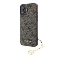 Guess Zadní kryt 4G Charm pro iPhone 16 Plus Tone on Tone Brown