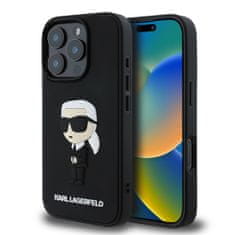 Karl Lagerfeld Zadní kryt 3D Rubber Ikonik pro iPhone 16 Pro Black