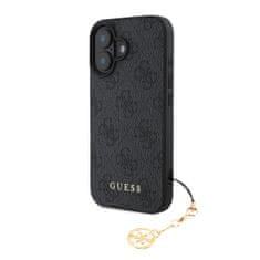 Guess Zadní kryt 4G Charm pro iPhone 16 Plus Tone on Tone Grey