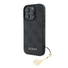 Guess Zadní kryt 4G Charm pro iPhone 16 Pro Tone on Tone Grey