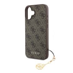 Guess Zadní kryt 4G Charm pro iPhone 16 Plus Tone on Tone Brown