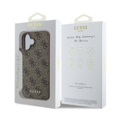 Guess Zadní kryt 4G Charm pro iPhone 16 Plus Tone on Tone Brown