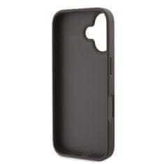 Guess Originální zadní kryt PU 4G Metal Logo pro iPhone 16 Brown