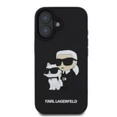 Karl Lagerfeld Zadní kryt 3D Rubber Karl and Choupette pro iPhone 16 Black