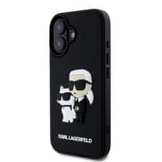 Karl Lagerfeld Zadní kryt 3D Rubber Karl and Choupette pro iPhone 16 Black