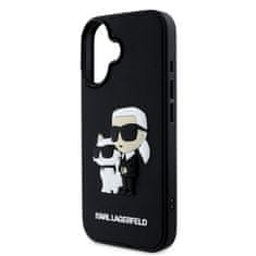 Karl Lagerfeld Zadní kryt 3D Rubber Karl and Choupette pro iPhone 16 Plus Black