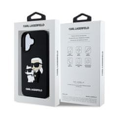 Karl Lagerfeld Zadní kryt 3D Rubber Karl and Choupette pro iPhone 16 Black