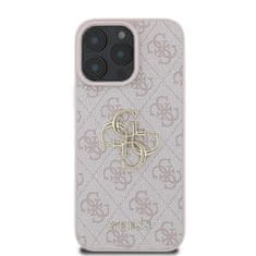 Guess Originální zadní kryt PU 4G Metal Logo pro iPhone 16 Pro Max Pink