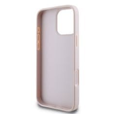 Guess Originální zadní kryt PU 4G Metal Logo pro iPhone 16 Pro Pink