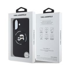 Karl Lagerfeld Zadní kryt Liquid Silicone K&amp;CH Heads MagSafe pro iPhone 16 Black