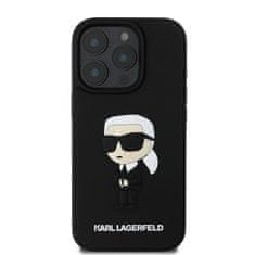 Karl Lagerfeld Zadní kryt 3D Rubber Ikonik pro iPhone 16 Pro Black