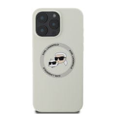 Karl Lagerfeld Zadní kryt Liquid Silicone K&amp;CH Heads MagSafe pro iPhone 16 Pro Max Beige