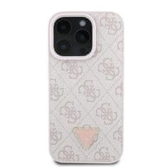 Guess Originální zadní kryt PU 4G Strass Triangle Metal Logo Zadní Kryt pro iPhone 16 Pro Max Pink