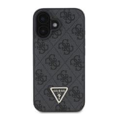 Guess Originální zadní kryt PU 4G Strass Triangle Metal Logo + Crossbody Popruh pro iPhone 16 Black