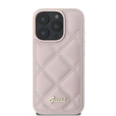 Guess Originální zadní kryt PU Leather Quilted pro iPhone 16 Pro Max Pink