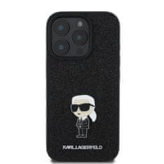 Karl Lagerfeld Zadní kryt Fixed Glitter Metal Ikonik pro iPhone 16 Pro Max Black