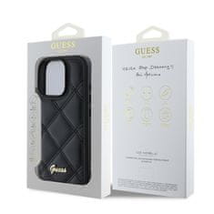 Guess Originální zadní kryt PU Leather Quilted pro iPhone 16 Pro Max Black