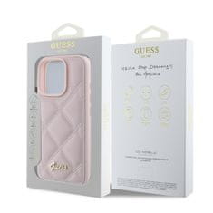 Guess Originální zadní kryt PU Leather Quilted pro iPhone 16 Pro Max Pink