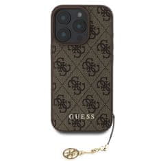 Guess Zadní kryt 4G Charm pro iPhone 16 Pro Tone on Tone Brown