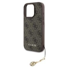 Guess Zadní kryt 4G Charm pro iPhone 16 Pro Tone on Tone Brown