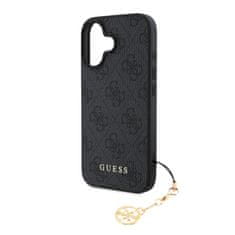 Guess Zadní kryt 4G Charm pro iPhone 16 Plus Tone on Tone Grey