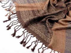 Kraftika 1ks 7 modrá šátek / šála typu pashmina s třásněmi 65x180