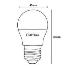 LUMILED 6x LED žárovka E27 P40 10W = 75W 1055lm 6500K Studená bílá 180°