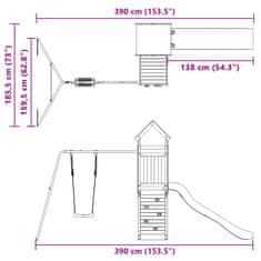Vidaxl Dětské hřiště na zahradu masivní borové dřevo
