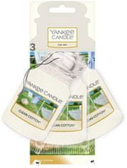 Yankee Candle 3 ks visačka do auta Clean Cotton