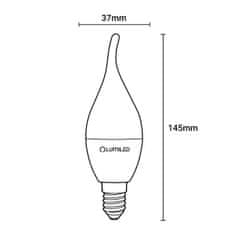 LUMILED 6x LED žárovka E14 BA35 5W = 40W 470lm 4000K Neutrální bílá 180°