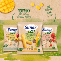 Sunar BIO křupky mix příchutí jahoda a mango 10 x 18 g