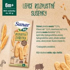 Sunar BIO sušenky Rozpustilá zvířátka 6 x 160 g