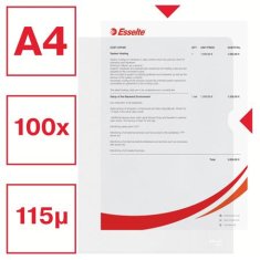 Esselte Desky "L" "Standard", matný, A4, 115 mikronů, pomerančový povrch 54832