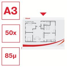 Esselte Euroobaly, na šířku, čirá, A3, 75 mikronů, pomerančový povrch 55230