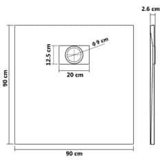 Vidaxl Sprchová vanička SMC bílá 90 x 90 cm