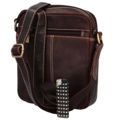 Delami Stylová pánská kožená crossbody taška Gertraud, hnědá