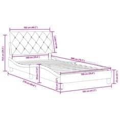 Vidaxl Rám postele s čelem modrý 100 x 200 cm samet