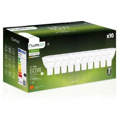 LUMILED 10x LED žárovka GU5.3 MR16 8W = 80W 720lm 4000K Neutrální bílá 120° 12V