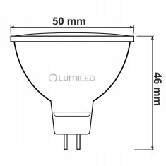 LUMILED 10x LED žárovka GU5.3 MR16 8W = 80W 720lm 3000K Teplá bílá 120° 12V