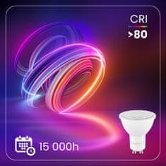 LUMILED 10x LED žárovka GU10 6W = 50W 580lm 4000K Neutrální bílá 180° NASTAVITELNÁ 24° 36° 60°