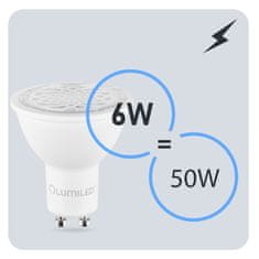 LUMILED 10x LED žárovka GU10 6W = 50W 580lm 6500K Studená bílá NASTAVITELNÁ 24° 36° 60° 