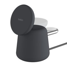 Belkin BoostCharge Pro MagSafe 2v1 15W nabíjecí stojan Tmavě šedá