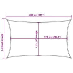 Vidaxl Plachta proti slunci 160 g/m² bílá 5 x 8 m HDPE