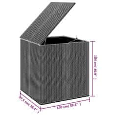 Vidaxl Zahradní úložný box PE ratan 100 x 97,5 x 104 cm šedý